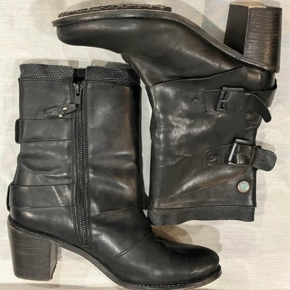 Women’s size 39 “Grotesque Shoes”, handsown Italian soft calf leather boots - Picture 2 of 13